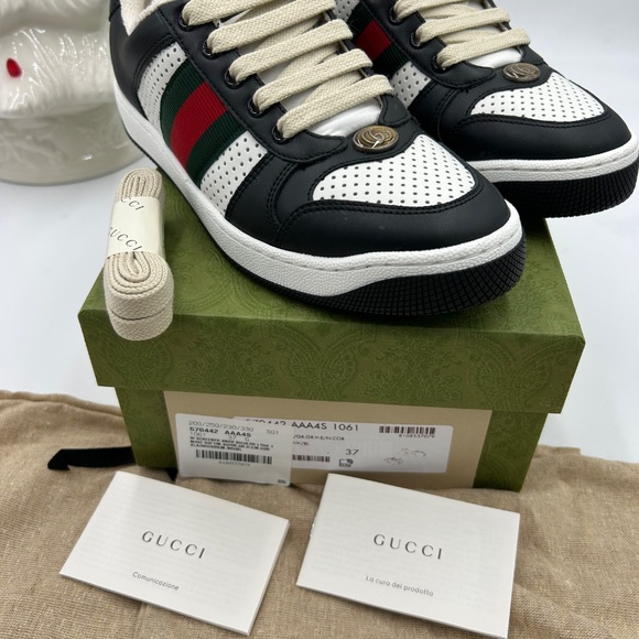 Women’s Gucci, screener leather trainers size 37 made in Italy - Picture 3 of 10